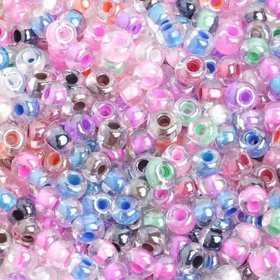 John Bead 6/0 Colorlined Czech Glass Seed Beads, 500g Crystal Mix {1}