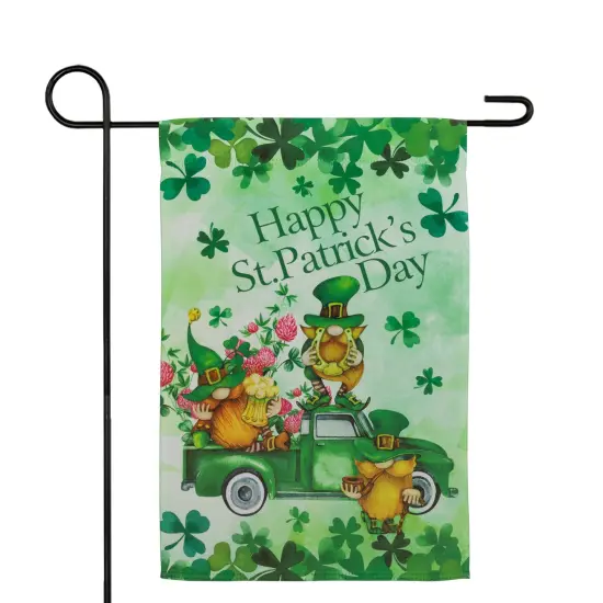 Northlight Joyful Leprechauns "Happy St. Patrick's Day" Outdoor Garden Flag 18" x 12.5" Green {3}