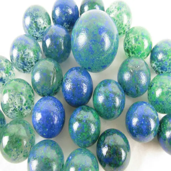 25 Glass Marbles EARTH Green/Blue Speckled game pack Shooter {3}