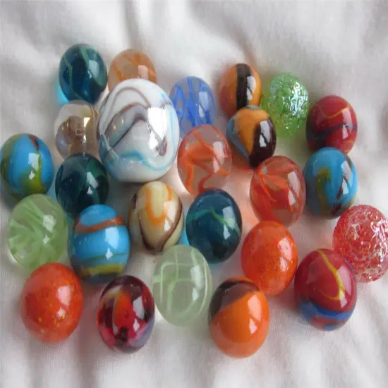 25 RANDOM MIXED ASSORTMENT Game Marbles shooter glass swirl lot {2}