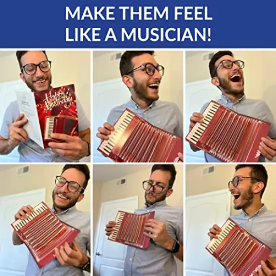 Accordion Birthday Card – Open/Close to Play 'Happy Birthday' - Music Present for Men, Present for Musicians, Birthday Card for Kids & Men, Birthday Pop Up Card, Bday Greeting Cards {4}