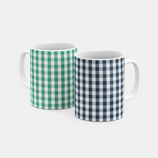 Green Gingham Mug {3}