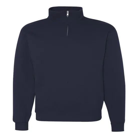 JERZEES&reg; Nublend Cadet Collar Quarter-Zip Long Sleeve Sweatshirt J. navy {1}