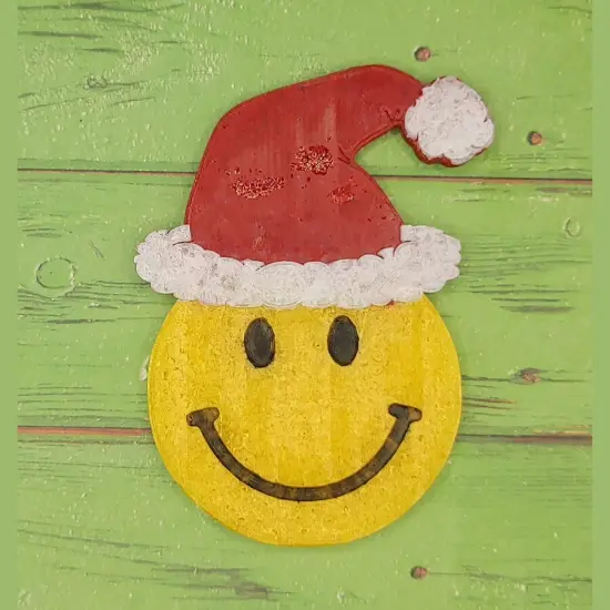 Smiley Santa raised features Silicone Freshie Mold {2}