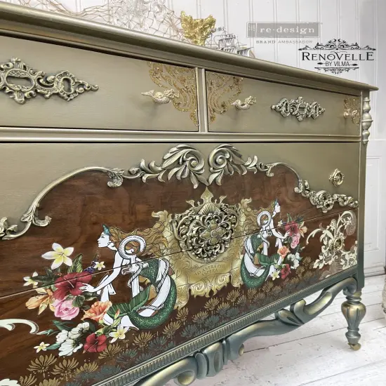 Redesign With Prima Decor Transfers - Cece Mermaid Lace - total sheet size 24"x 35" , cut into 2 sheets 655350657123 {5}