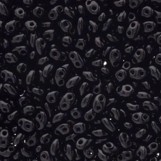 John Bead Twin 2-Hole Opaque Beads, 100g Black {1}