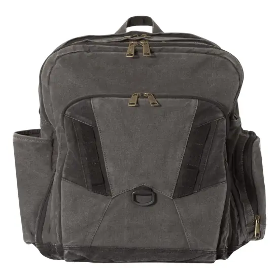 Traveler Backpack 32L12 oz 85/15 cotton/polyester concrete canvas | Raheev&reg; Charcoal/ black {5}