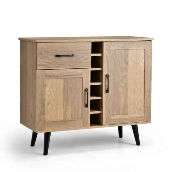 2-Door Buffet Sideboard with 6-Bottle Wine Rack Drawer {3}