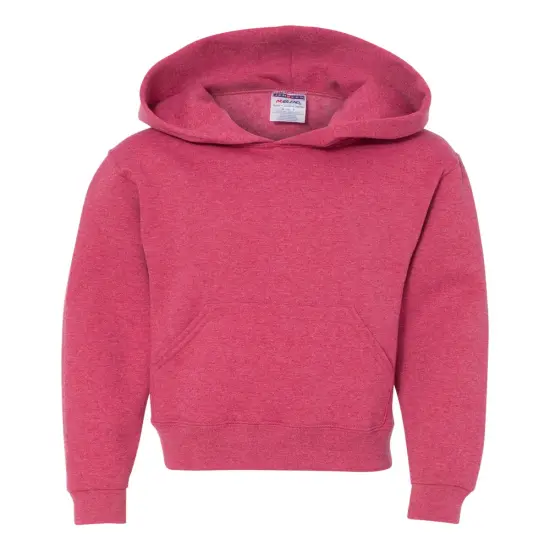 JERZEES&reg; Hooded Turtle Neck Long Sleeve Sweatshirt For Youth Vintage heather red {1}