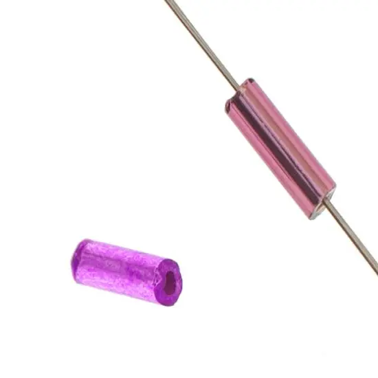 John Bead 500g Silver Lined Transparent Purple Pink Rainbow Czech Glass Twisted Bugle Seed Beads {2}