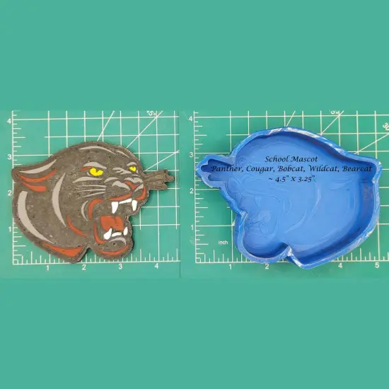 Panther Bobcat Cougar Wildcat School Mascot Silicone Freshie Mold {1}