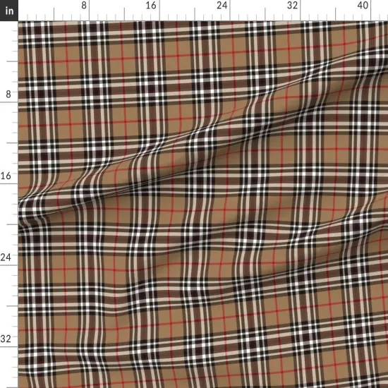 Various Fabrics by the Yard or Fat Quarter Tartan Plaid Scottish Tan Brown Black White Custom Printed Fabric by Spoonflower {1}