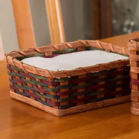Bear Hollow Baskets Amish and Hand-Made Woven Napkin Basket 8 1/2" x 8 1/2" {1}