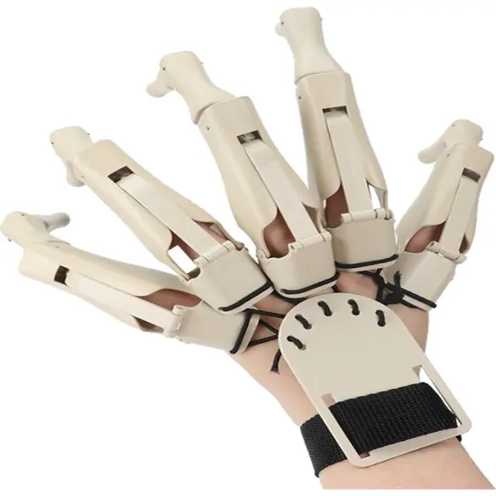 Adult's White Articulating Left Hand Finger Glove Costume Accessory {1}