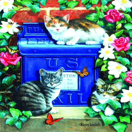 Sunsout Mail Box Kittens 300 pc Jigsaw Puzzle 13840 {1}