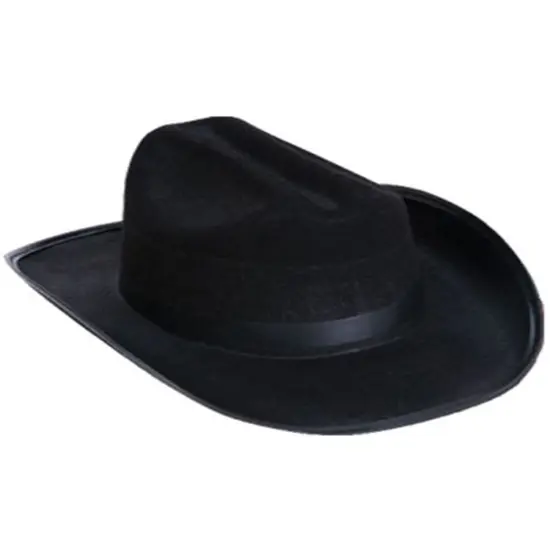 Child's Black Cowboy or Cowgirl Hat With Neck String Costume Accessory {1}