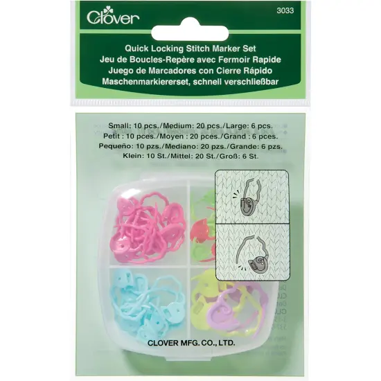 Clover Quick Locking Stitch Marker Set 36/Pkg {1}