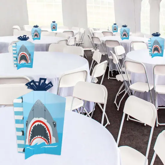 Big Dot of Happiness Shark Zone - Table Decorations - Jawsome Shark Party or Birthday Party Fold and Flare Centerpieces - 10 Count {6}