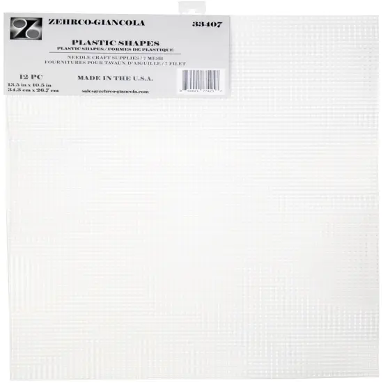 Zehrco-Giancola 7-Count Plastic Canvas - Clear, 10.5" x 13.5" Sheets, 12 pack {1}