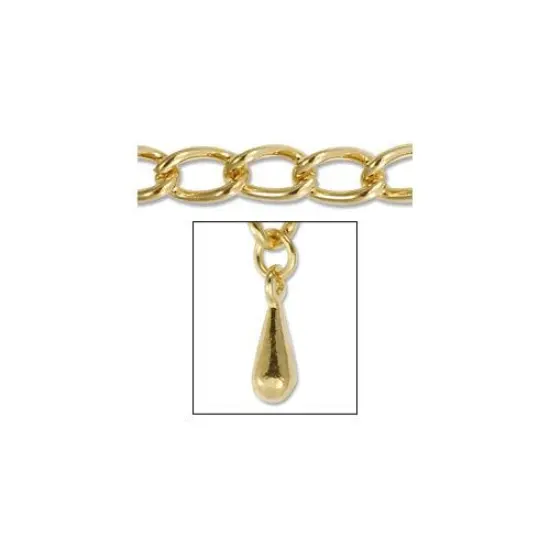 JewelrySupply Chain Curb 4.5mm with Drop Gold Plated {1}