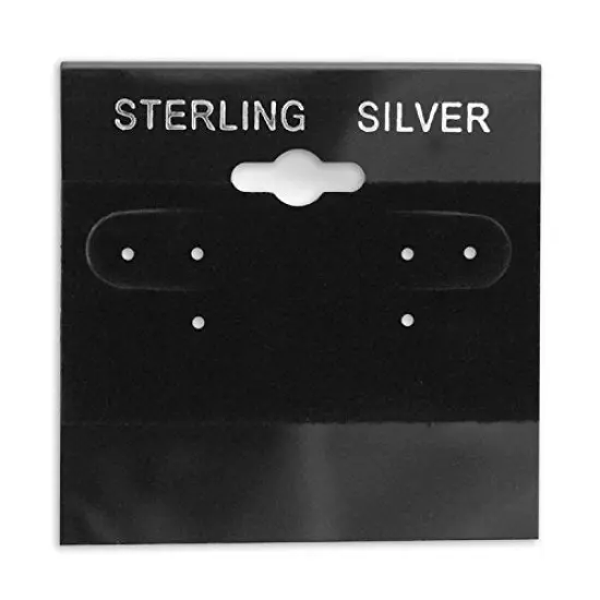 Earring Card Black "Sterling Silver" (Package of 100) {1}
