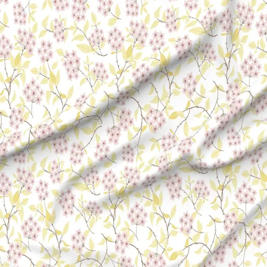 Various Fabrics by the Yard or Fat Quarter Hoya Flower Pastel Pink Yellow Feminine Cheerful Playful Delicate Romantic Custom Printed Fabric by Spoonflower {6}