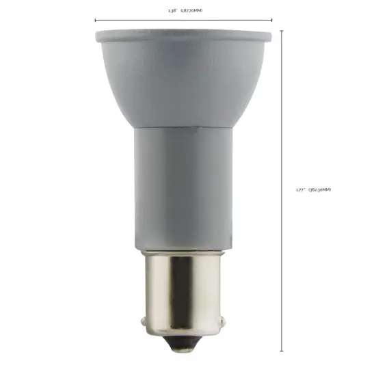 Satco 3w R12 LED 1383 Elevator Bulb 3000K Bayonet Single Contact Base 12 Volt Warm White {5}