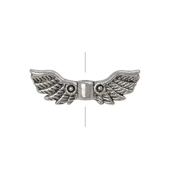 Wing Bead 4x22mm Pewter Antique Silver Plated {1}