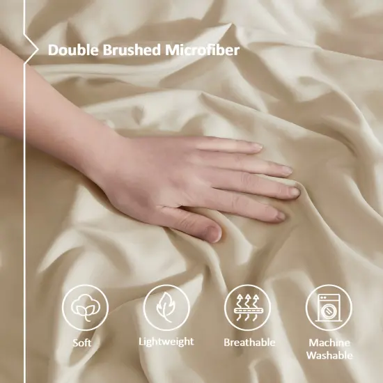 Nestl Double Brushed Microfiber Duvet Cover Set Beige Cream {4}