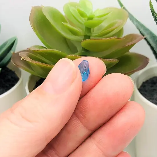 4, 20 or 50 Pieces: 6x8 mm Teardrop Aqua Blue Imitation Crystal December Birthstone Beads {3}