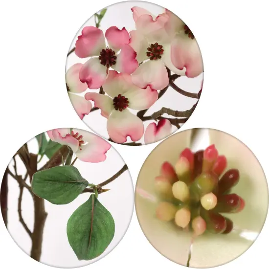 Stunning 50" Lifelike Silk Dogwood Branch 4 Piece - Elegant Faux Floral Decor for Home, Weddings & Events {4}