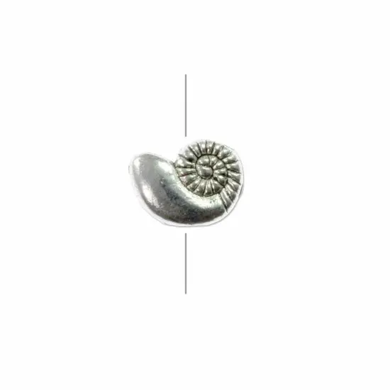 Nautilus Bead 8x11mm Pewter Antique Silver Plated (Package of 1) {1}