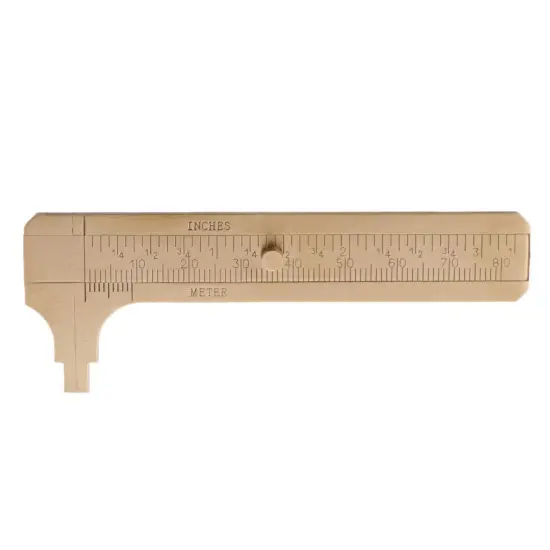 Mini Brass Pocket Ruler Handy Sliding Gauge Brass Vernier Caliper Ruler Measuring Tool Double Scales mm/inch : {1}