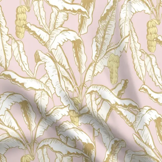 Various Fabrics by the Yard or Fat Quarter Banana Leaf Pastel Pink Yellow Feminine Cheerful Playful Delicate Romantic Custom Printed Fabric by Spoonflower {5}