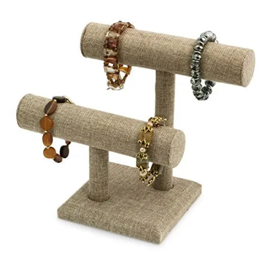 Double T-Bar Jewelry Display Burlap {2}