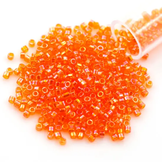 Miyuki Delica Seed Bead 11/0 Transparent Orange AB {1}