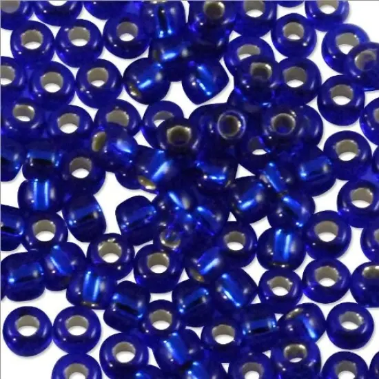 Miyuki Round Rocaille Seed Bead 11/0 Silver Lined Cobalt Blue {2}