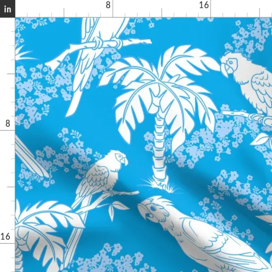 Various Fabrics by the Yard or Fat Quarter Tropical Paradise Birds Palm Trees Bright Exotic Beach Custom Printed Fabric by Spoonflower {2}