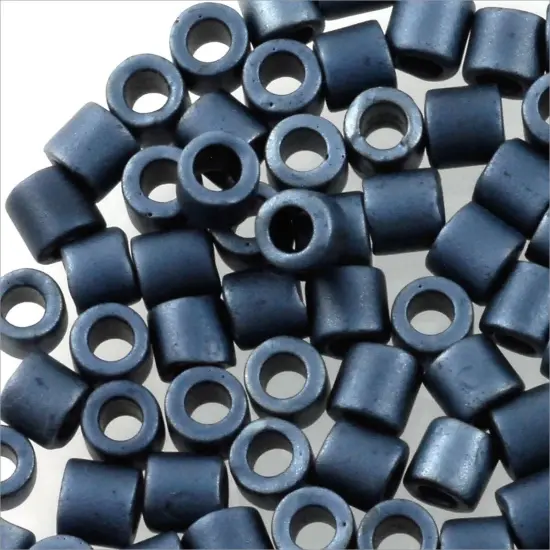 Miyuki Delica Seed Bead 8/0 Metallic Matte Black Luster {3}