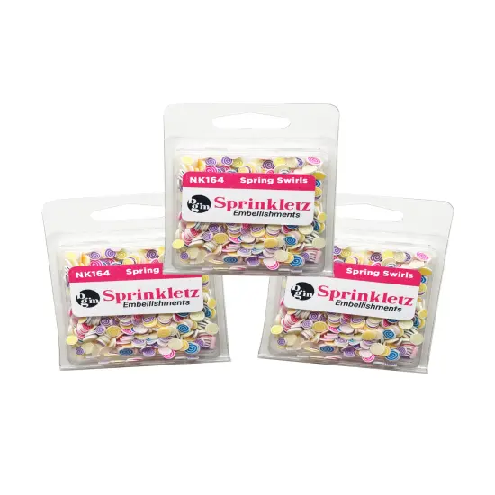 Buttons Galore Sprinkletz Embellishments for Crafts, Tiny Polymer Clay Shapes & Unique Designs - Spring Swirlz - 3 Pack {1}