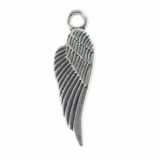 Wing Charm 29x8.5mm Pewter Antique Silver Plated (Package of 1) {1}