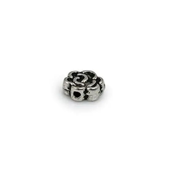 7mm Pewter Rose Bead (Package of 10) {2}