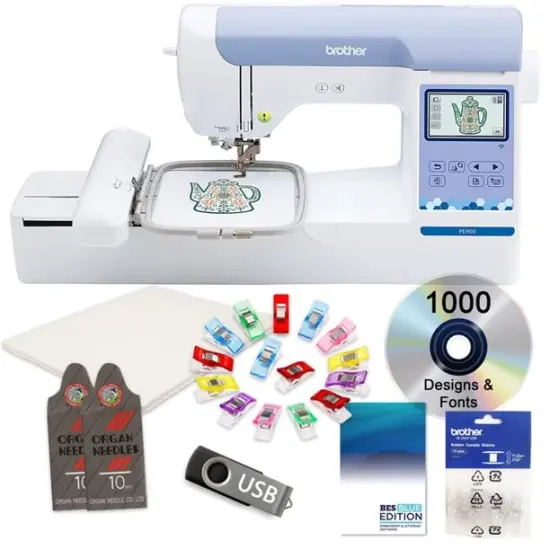 Brother PE900 Embroidery Machine 7x5 With SABESBLUE Software and $199 Bonus Bundle {1}