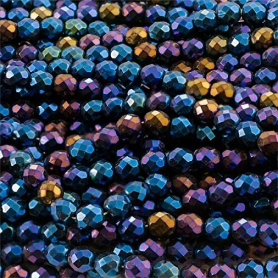 Czech Fire Polished Rounds 6mm Blue Iris (Package of 10) {2}