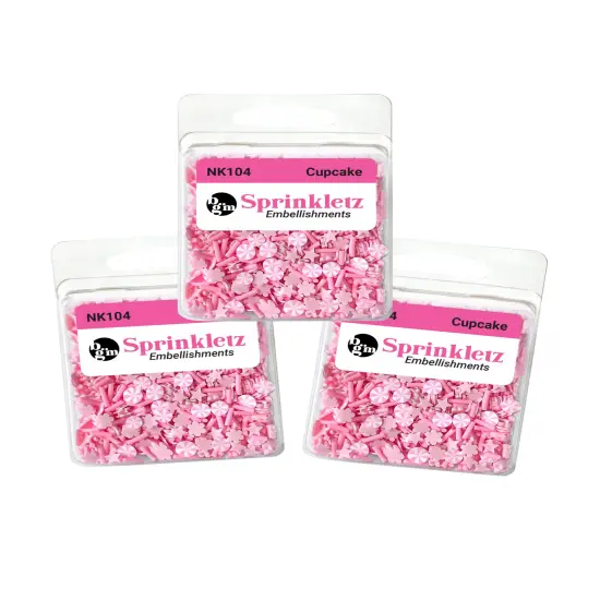 Buttons Galore Sprinkletz Embellishments for Crafts, Tiny Polymer Clay Shapes & Unique Designs - Cupcake- 3 Pack {1}