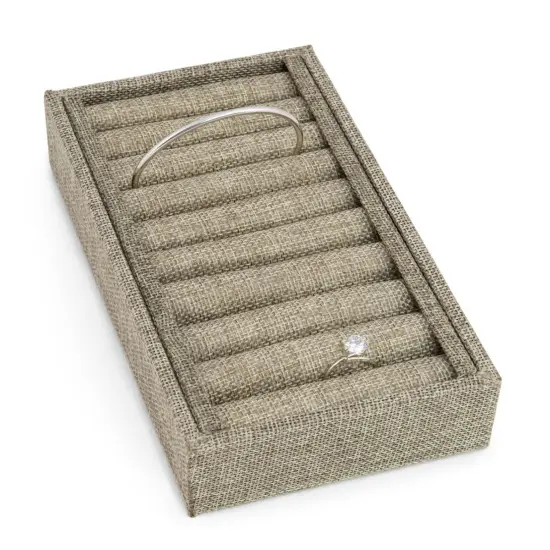 JewelrySupply Burlap Slotted Ring and Bangle Display Tray {2}