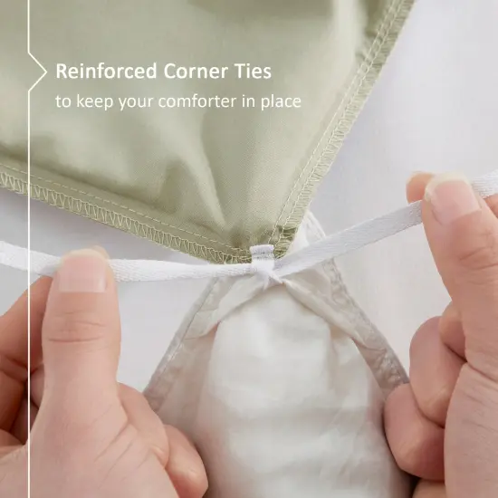 Nestl Double Brushed Microfiber Duvet Cover Set Sage Green {5}