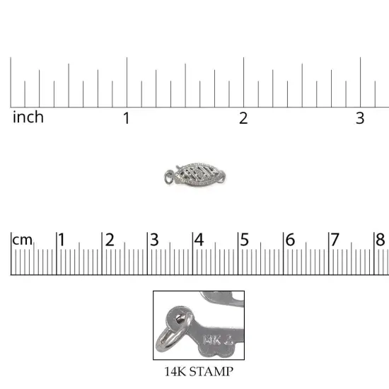 Jewelry Filigree Clasp 14 Karat Solid White Gold Pearl Clasps {3}