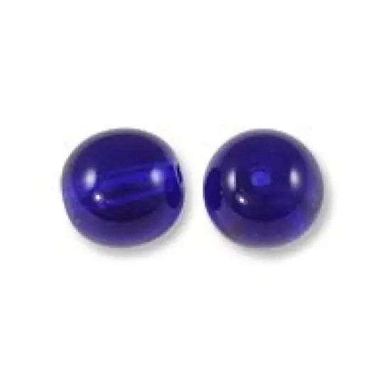 Czech Pressed Glass Round Beads 4mm Cobalt (Package of 10) {1}