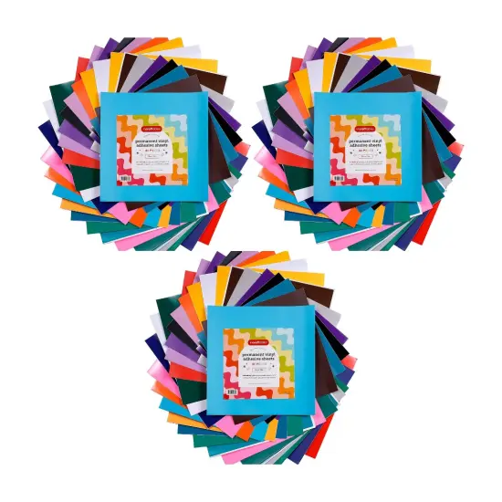 3 PACK - Incraftables Permanent Vinyl Sheets (40pcs). Bulk Permanent Vinyl for Cricut Machine with Glossy, Matte & Transfer Sheets. Multicolor Self Adhesive Vinyl Sheets Sticker Paper Bundle for DIY Crafts {1}